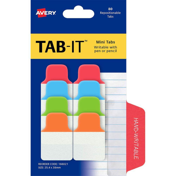 Avery 166021 Mini Tabs 25.4 X 38Mm Primary Pack 80 166021 - SuperOffice