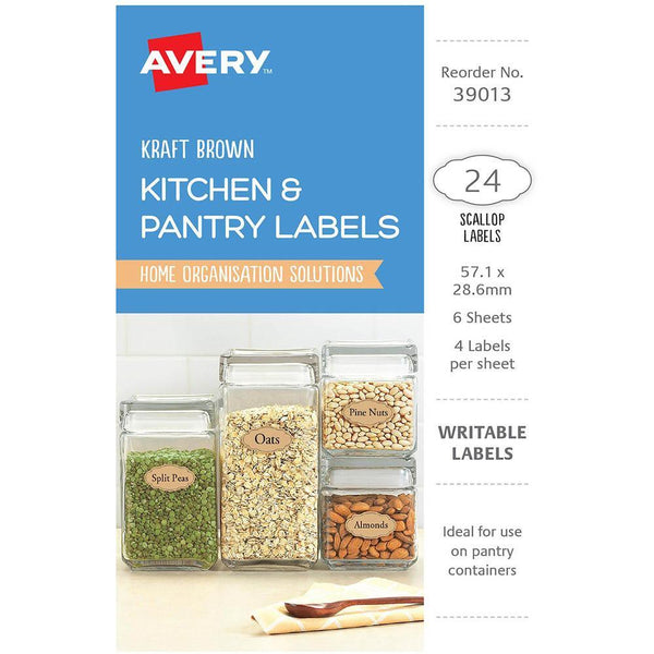 Avery 39013 Labels Multi Use Removable Oval 57.1 X 28.6Mm Kraft Brown With Black Border Pack 24 39013 - SuperOffice