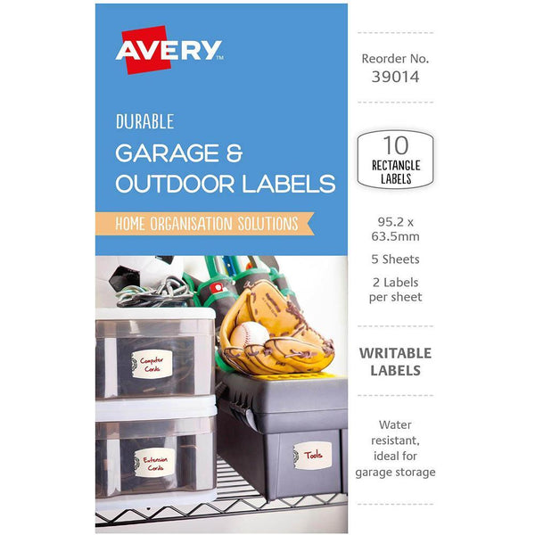 Avery 39014 Durable Removable Labels 95.2 X 63.5Mm White With Floral Details Pack 10 39014 - SuperOffice