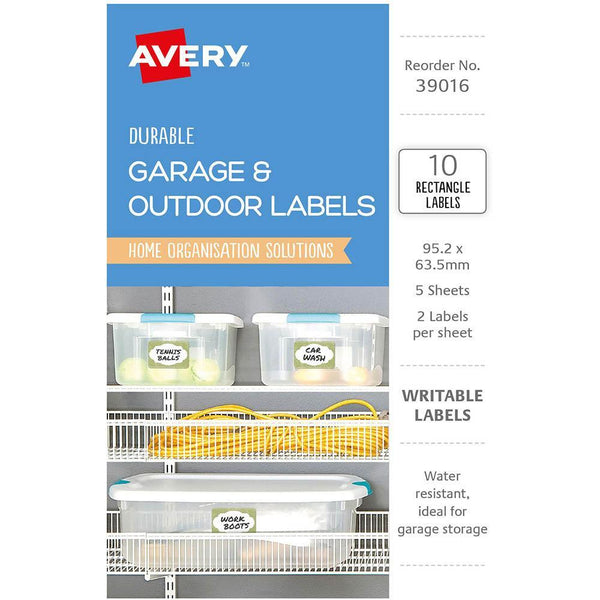 Avery 39016 Durable Removable Labels 95.2 X 63.5Mm White With Green Border Pack 10 39016 - SuperOffice