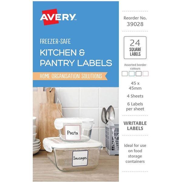 Avery 39028 Kitchen And Storeage Square Freezer Labels 45 X 45Mm White Pack 24 39028 - SuperOffice