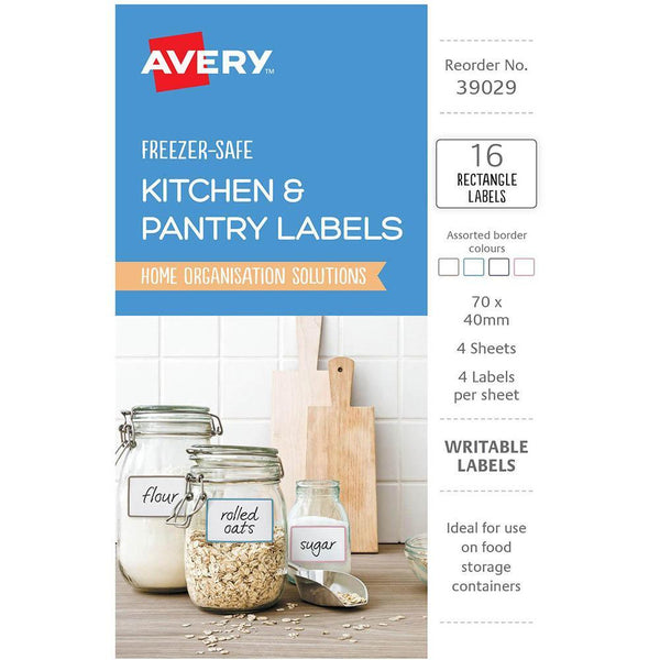 Avery 39029 Kitchen And Pantry Labels Rectangular Assorted Pack 16 39029 - SuperOffice