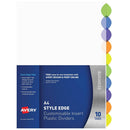 Avery 87701 L7440-10 Style Edge Insertable Divider 10 Colour Tab 87701 - SuperOffice