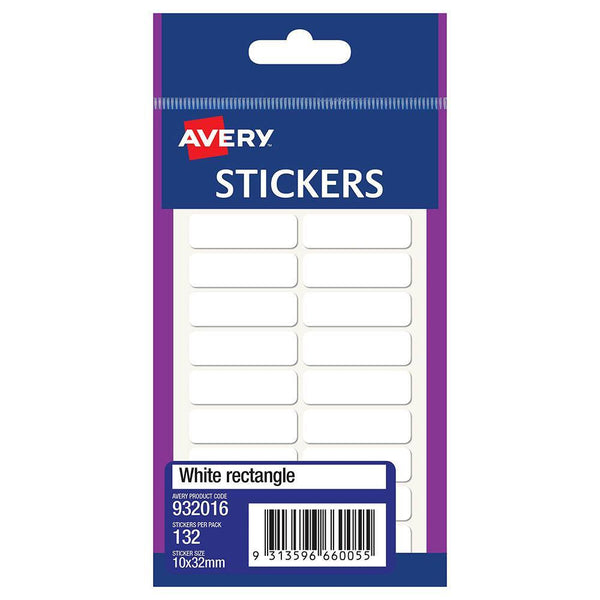 Avery 932016 Multi-Purpose Stickers Rectangle 30 X 12Mm White Pack 132 932016 - SuperOffice