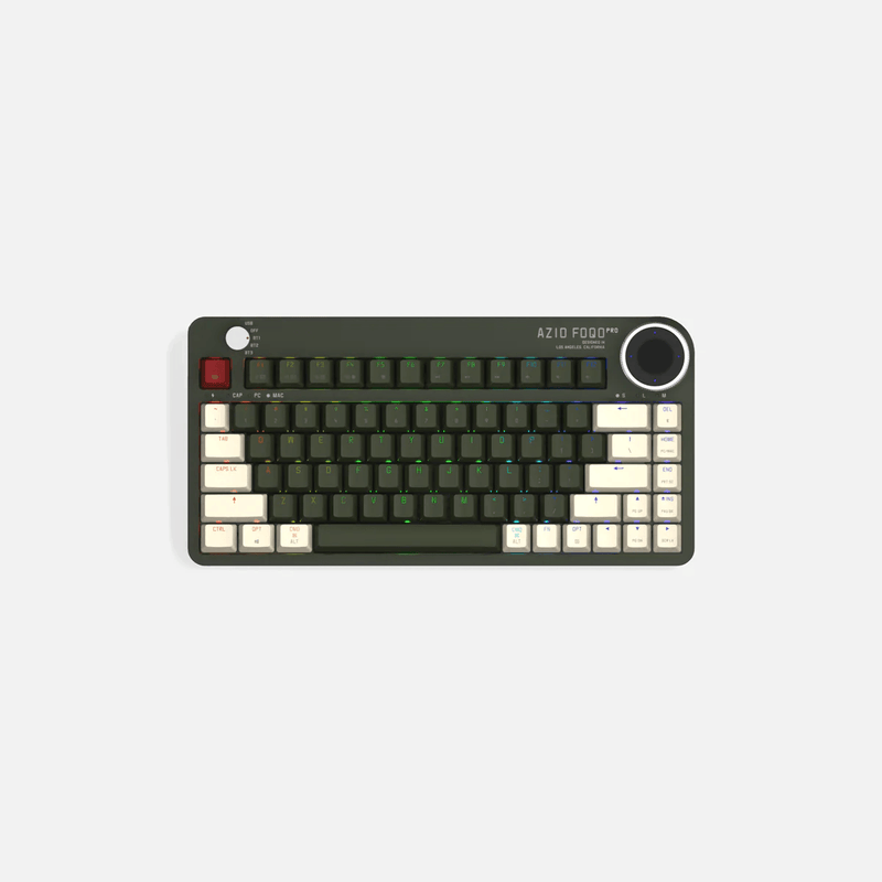 AZIO FOQO Mechanical TKL Keyboard Pro Wireless Hot-Swappable RGB Olive Green Dark FQ2203 - SuperOffice