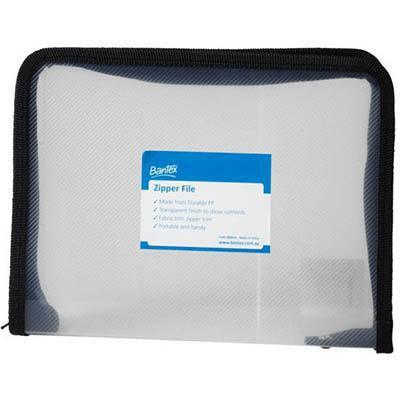 Bantex Gusset Zipper File A4 Black/Clear 100851751 - SuperOffice