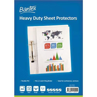 Bantex Heavy Duty Sheet Protectors 125 Micron A4 Clear Pack 25 100851678 - SuperOffice