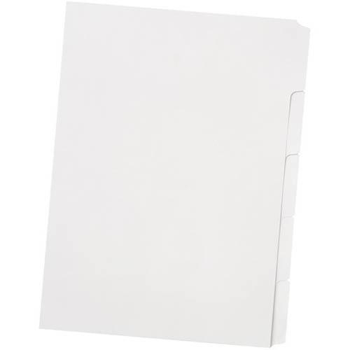 Bantex Manila Divider Unpunched 5 Cut Tab A4 White 100851723 - SuperOffice