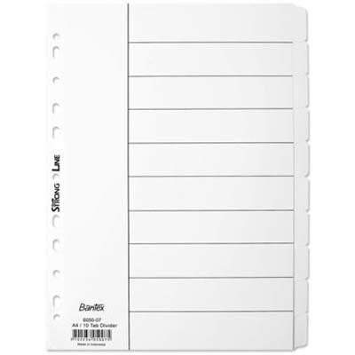 Bantex Manilla Divider 10 Cut Tab A4 White | SuperOffice