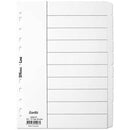 Bantex Manilla Divider 10 Cut Tab A4 White 400116561 - SuperOffice