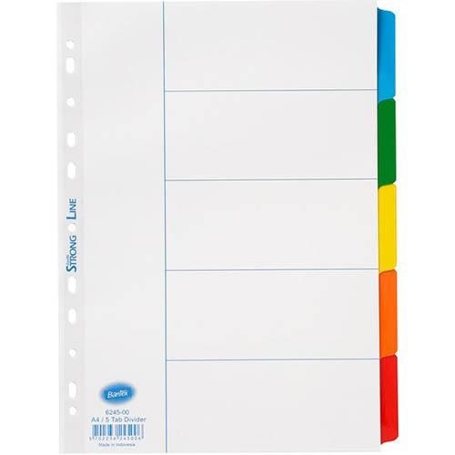 Bantex Mylar Divider 5 Cut Tab A4 White 100851732 - SuperOffice