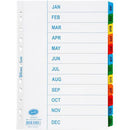 Bantex Mylar Index Divider Jan-Dec Tab A4 White 100851734 - SuperOffice