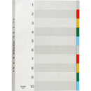 Bantex Pp Index Divider 1-10 Tab Portrait A3 Coloured 400135581 - SuperOffice