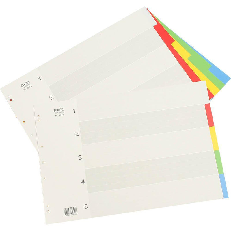 Bantex Pp Index Divider 1-5 Tab Landscape A3 Coloured 100551624 - SuperOffice