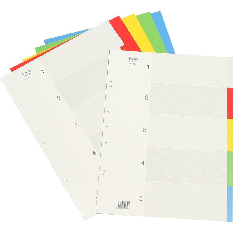 Bantex Pp Index Divider 1-5 Tab Portrait A3 Coloured 400135585 - SuperOffice