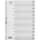 Bantex Pp Index Divider Jan-Dec Tab A4 Grey 100204661 - SuperOffice