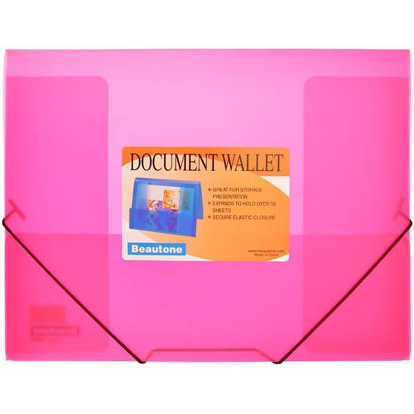 Beautone Cool Frost Document Wallet A4 Transparent Red 100851902 - SuperOffice