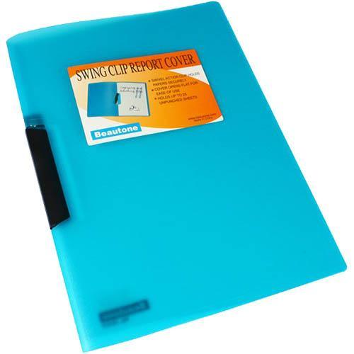 Beautone Cool Frost Swing Clip Report Covers A4 Transparent Blue 100851849 - SuperOffice