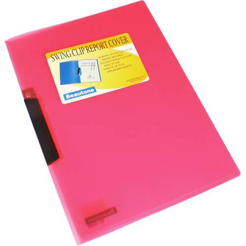 Beautone Cool Frost Swing Clip Report Covers A4 Transparent Red 100851857 - SuperOffice