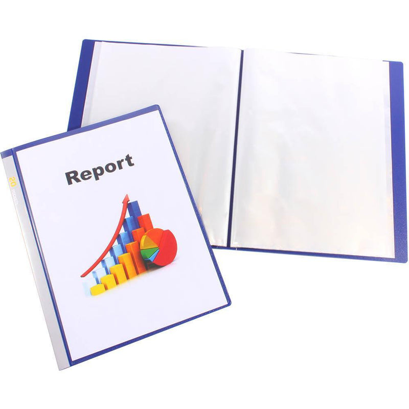 Beautone Display Book Fixed 20 Pocket A4 Blue 37717 - SuperOffice