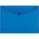 Beautone Document Folder Button Closure A4 Transparent Blue 100851892 - SuperOffice