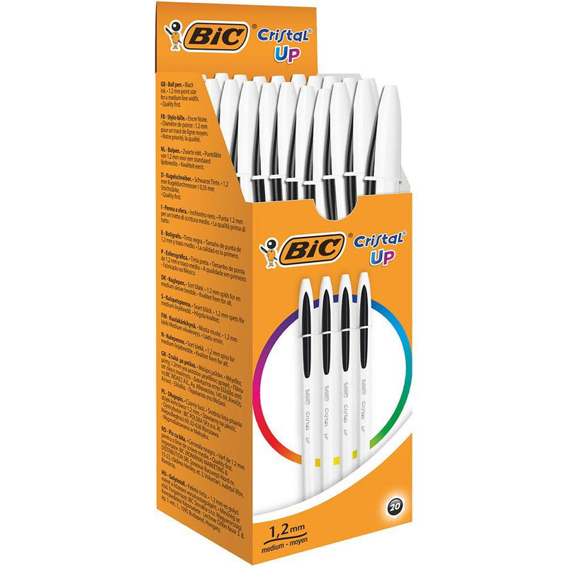 Bic Cristal Up Ballpoint Pens Broad Black Box 20 949880 - SuperOffice