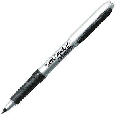 Bic Mark-It Permanent Marker Ultra Fine 0.7Mm Black Box 12 954308 (Box 12) - SuperOffice