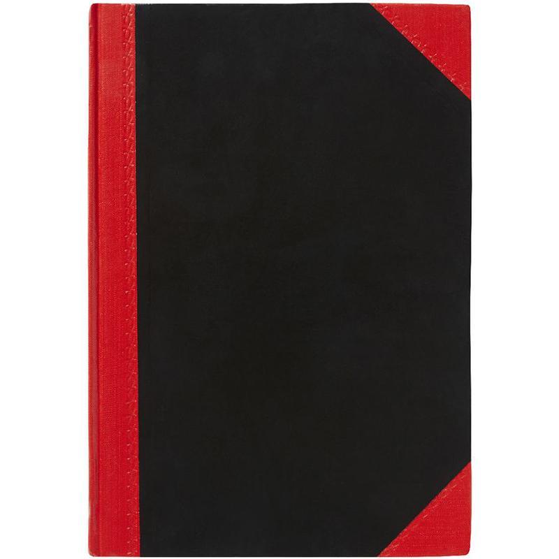 Black And Red Notebook Casebound Feint Ruled 100 Leaf 200 X 163Mm 08100 - SuperOffice