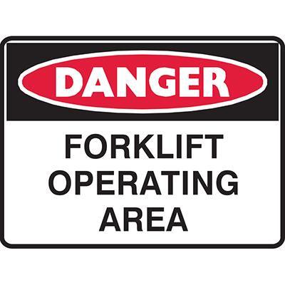 Brady Danger Sign Forklift Operating Area 450x300mm Polypropylene 841656 - SuperOffice