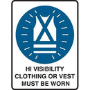 Brady Mandatory Sign Mandatory Sign Hi Visibility Clothing Or Vest Must Be Worn 450x300mm Polypropylene 852625 - SuperOffice