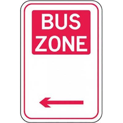 Brady Parking Signs - Bus Zone Arrow Left Reflective Aluminium B850876 - SuperOffice