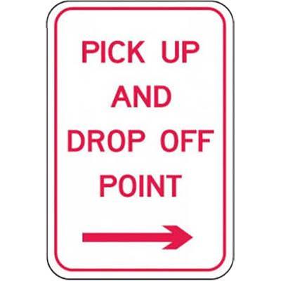 Brady Parking Signs - Pick Up And Drop Off Point Arrow Right Reflective Aluminium B850898 - SuperOffice