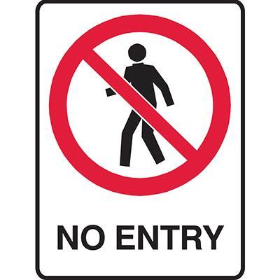 Brady Prohibition Sign No Entry 450x300mm Polypropylene 835200 - SuperOffice