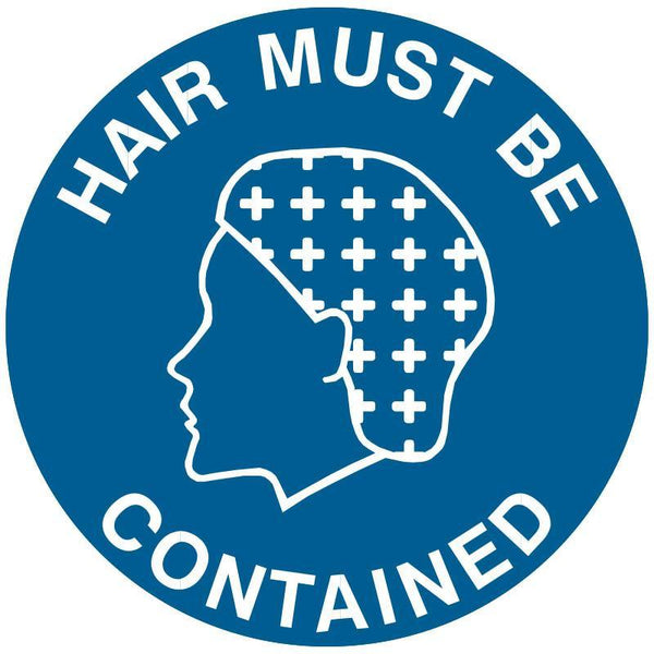 Brady Safety Floor Marker 'Hair Must Be Contained' Sign B842099 - SuperOffice