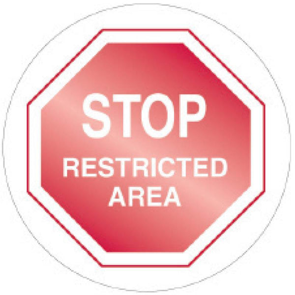 Brady Safety Floor Marker 'Stop Restricted Area' Sign B845274 - SuperOffice