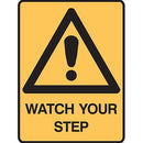 Brady Warning Sign Watch Your Step 300x400mm Polypropylene 835388 - SuperOffice