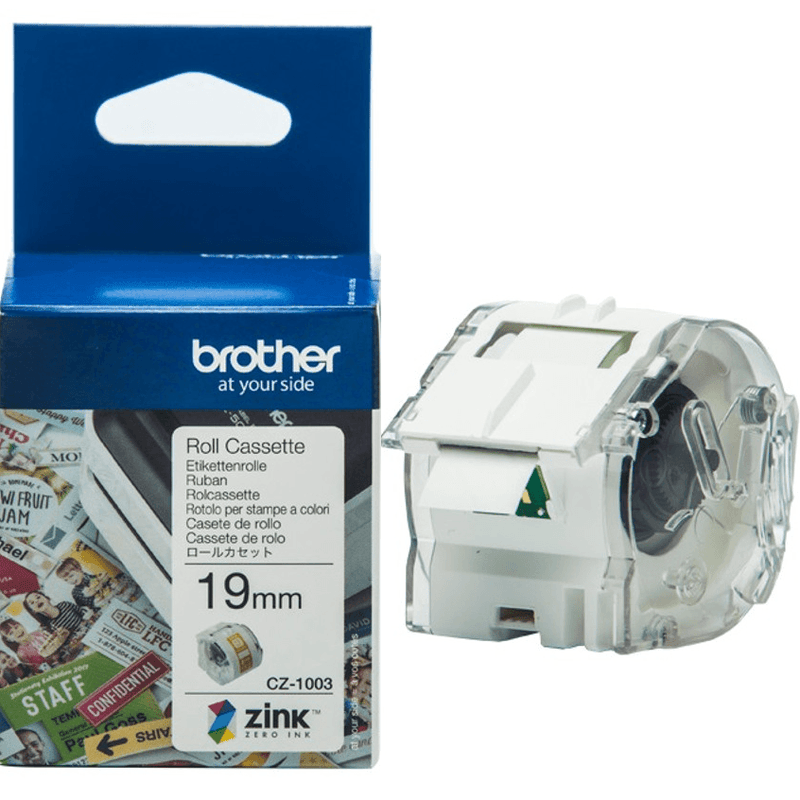 Brother CZ-1003 Label Roll Cassette 19mmx5m White VC-500W Printer CZ-1003 - SuperOffice