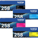 Brother TN258 Ink Toner Cartridge Set Black/Cyan/Magenta/Yellow Genuine Original TN-258 Set - SuperOffice