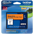 Brother Tze-B51 Laminated Labelling Tape 24Mm Black On Fluro Orange TZeB51 - SuperOffice