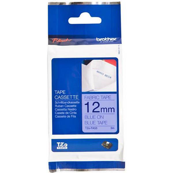 Brother Tze-Fa53 Fabric Tape 12Mm X 3M Blue On Blue BTZFA53 - SuperOffice