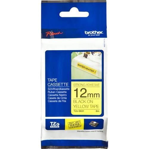 Brother Tze-S631 Strong Labelling Tape 12Mm Black On Yellow TZE-S631 - SuperOffice