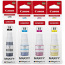 Canon GI55 Ink Cartridge Refill Bottle Black/Cyan/Magenta/Yellow Set Original GI55 (Set) - SuperOffice