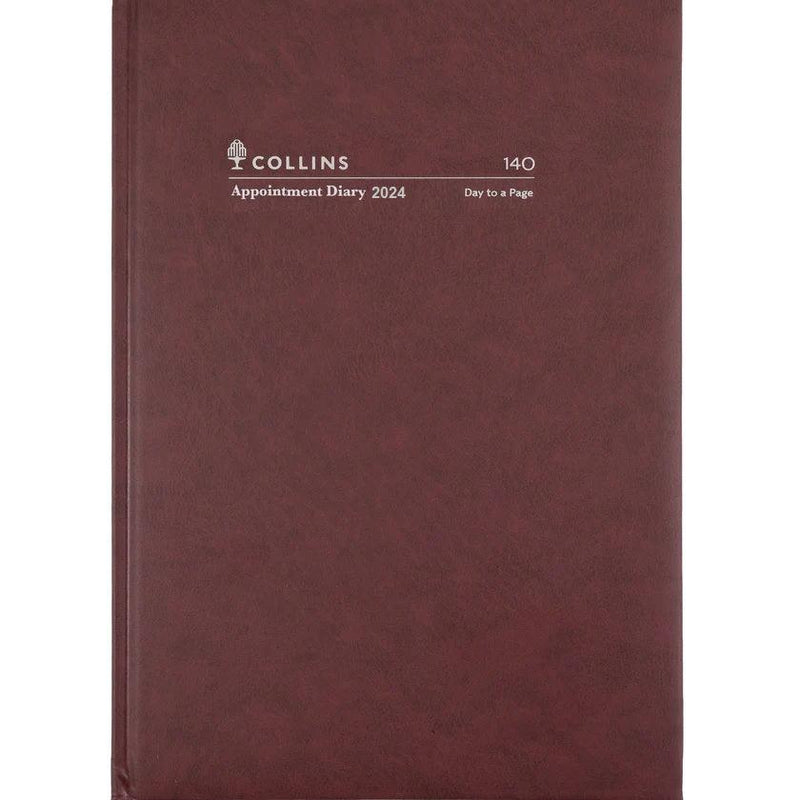 Collins A4 Day to Page 2024 Appointment Diary Burgundy 140.P78 140.P78-24 - SuperOffice