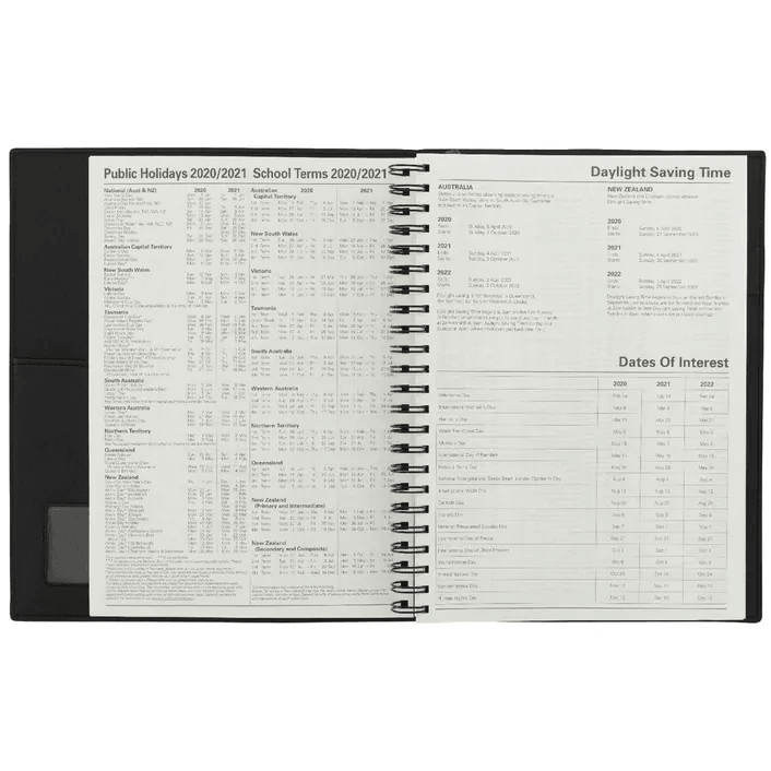 Collins Vanessa 2020-2021 Financial Year FY Diary A4 Day To Page Black FY1452021 - SuperOffice