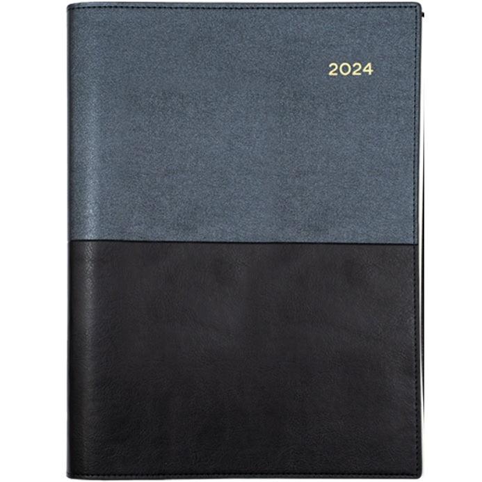 Collins Vanessa A4 Week To View 2024 Diary Black Calendar Year Planner 345.V99-24 - SuperOffice