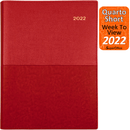 Collins Vanessa Quarto Short Week To View 2022 Diary Red Calendar Planner 325.V15 (2022 Quarto Red) - SuperOffice