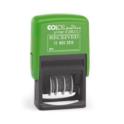 Colop S260/L1B Green Dater Stamp Received Blue/Red 9871241 - SuperOffice