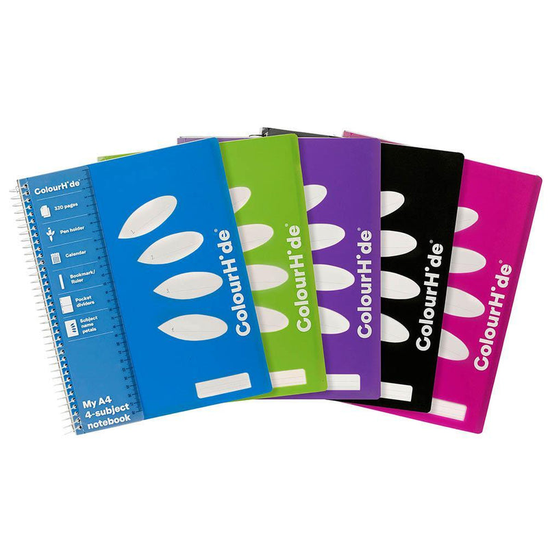 Colourhide 4-Subject Notebook 320 Page A4 Assorted 1712099H - SuperOffice