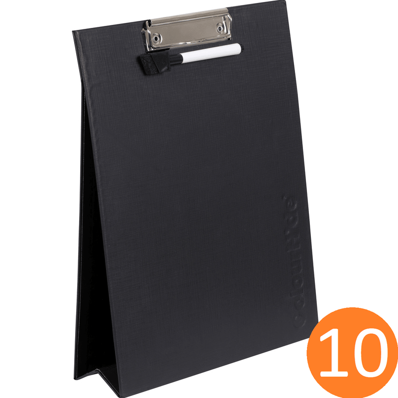 Colourhide Clipboard Easel Standing with Whiteboard Eraser Marker Black Pack 10 4430002J (10 Pack) - SuperOffice