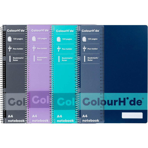 Colourhide Core Notebook 120 Pages A4 Assorted Pack 4 1717499J - SuperOffice